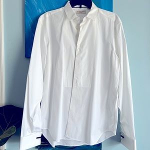 Men’s white Burberry button down
